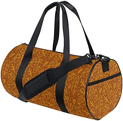 Spor çantası spor spor çantası haftasonu Çanta Tote Kahverengi Yapraklar Turuncu Şükran Günü Cadılar Bayramı Sonbahar Güz Seyahat