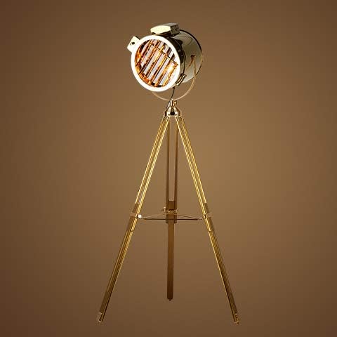 Iskandinav Endüstriyel Rüzgar Zemin lambası Tripod Zemin lambası içine Bakmak Oturma Odası Kişilik Yaratıcı Altın Zemin lambası