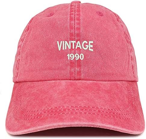 Trendy Giyim Mağazası Küçük Vintage 1990 İşlemeli 32. Doğum Günü Yıkanmış Pigment Boyalı Kap