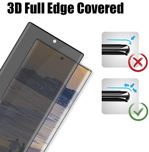 [1 + 2 Paketi]Galaxy S20 Ekran Koruyucu + Kamera Lens Koruyucu, Gizlilik Temperli Cam Ekran Koruyucu, 3D Kavisli, Çizilmeye