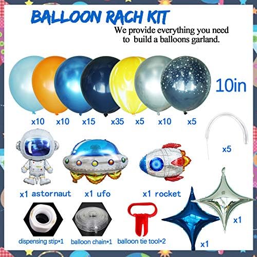 Dış Uzay Parti Balonlar kiti 100 Pcs Uzay Parti Malzemeleri Dekorasyon ile Roket Astronot Balon için doğum günü Partisi Bebek