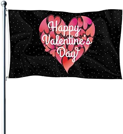 Sevgililer Günün Kutlu Olsun Bayrağı Pembe ve Kırmızı Kalp Şeklinde Pankartlar Sevgililer Günü'nde Süslenmiş Romantik Aşk Bayrağı