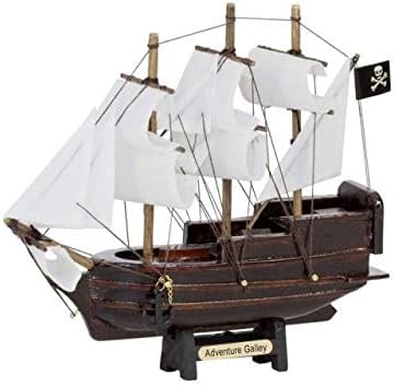 EL İŞİ DENİZ DEKOR Ahşap Kaptan Kidds Macera Mutfak Modeli Korsan Gemisi Beyaz Yelkenli 7