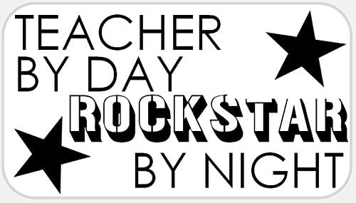 Gündüz Öğretmen Gece Rockstar-500 Çıkartma Paketi 2,25 x 1,25 inç-Okul
