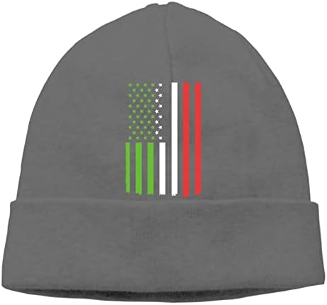 FEHENYA İtalyan Amerikan Bayrağı bere şapkalar Erkekler Kadınlar için Bere Çorap Kapaklar Örgü Şapka Unisex Kafatası Kap Siyah