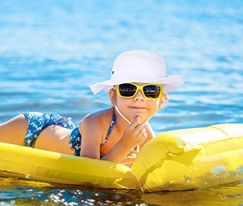 UPF 50+ Açık Ayarlanabilir Plaj Şapkalı Bebek Kız Güneş Şapkası, Geniş Kenarlı Kova Şapkaları, Erkek Bebek için güneş şapkası