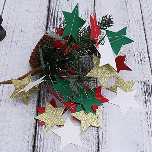 Amosfun 3 Metre Noel Yıldız Şekli Kağıt Bunting Yuvarlak Afiş Flama Bayrakları Ev Partisi Ofis Tatil Dekorasyon