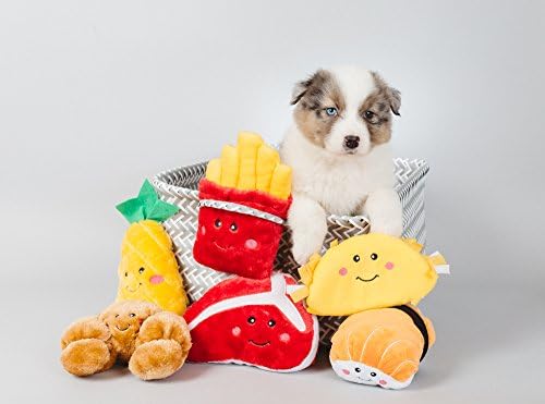 ZippyPaws-Foodie Pup için nomnomz Peluş Squeaker Köpek Oyuncak-Ananas