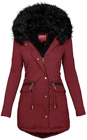 Kadın kışlık mont, Mokıngtop Kadın Kürk ve Faux Kürk Ceket ve Mont Kalın Polar Kapüşonlu Artı Boyutu Sıcak Aşağı kışlık ceketler