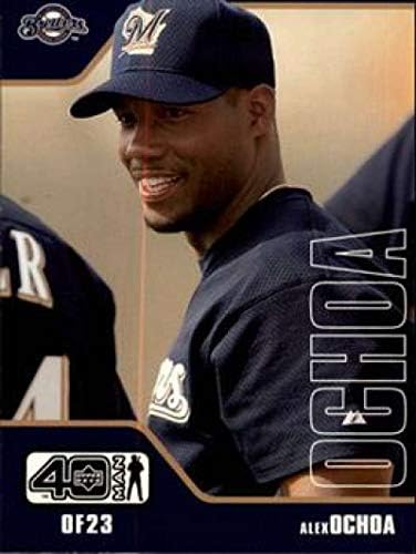 2002 Üst Güverte 40 Kişilik Beyzbol 533 Alex Ochoa Milwaukee Brewers UD Şirketinden Resmi MLB Ticaret Kartı