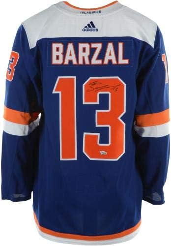 Mathew Barzal New York Adalıları İmzalı Mavi Alternatif Adidas Otantik Forma-İmzalı NHL Formaları
