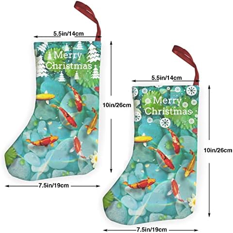 GLRTORE Japon Pretty Kırmızı Sazan Balık Noel Çorap 2 Paket 10 İnç,noel Çorap Noel Ağacı Şömine Asılı Çorap Noel Şeker Mevcut