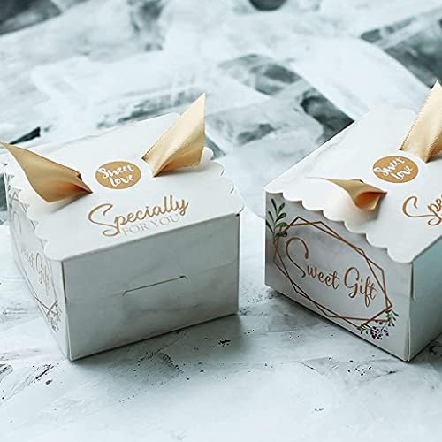 XKun klasik retro hediye kutusu Şeker kutusu 20/50/100 ADET basit romantik kek kutusu (boyut: 6.5 4.5 cm)