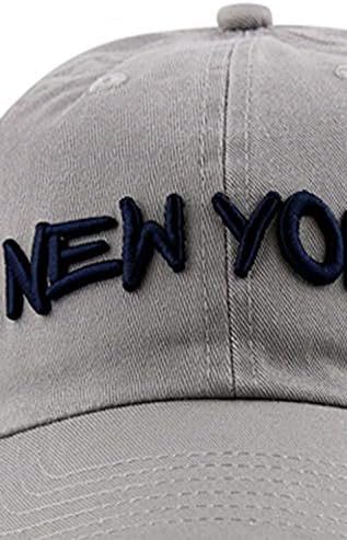 Newhattan New York 3D Nakış Unisex Beyzbol Ayarlanabilir Pamuk Polo kamyon şoförü şapkası Baba Şapka Şapkalar