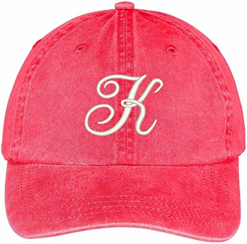 Moda Giyim Mağazası K Harfi Yazı Tipi Monogram Yazı Tipi İşlemeli Yıkanmış Pamuklu Şapka