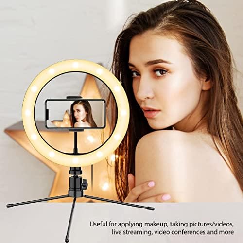 Parlak Selfie Halkası Üç Renkli Işık, Canlı Yayın/Makyaj/YouTube/TikTok/Video/Çekim için Uzaktan Kumandalı Samsung Galaxy S8