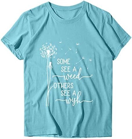 Karahindiba Gömlek Kadınlar için Sevimli Grafik Tshirt Yaz Kısa Kollu Tee Tops Genç Kız Rahat Gevşek Bluz