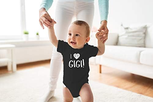 Gigi'mi Seviyorum-Komik Büyükanne Bebek Romper Bebek Duyuru Büyükanne Büyükanne için Aşk (Siyah, 6 Ay)
