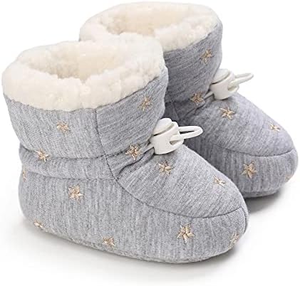FEXATAR Kar Botları Kız Bebek Ayakkabı Bebek Elastik Bant Pamuk Taban Çizgili Peluş Astar Çizmeler Prewalker