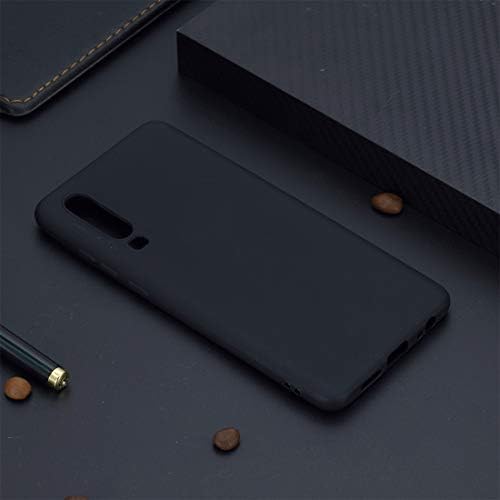 Huawei P30 için Şeffaf Tip Şeker Renkli TPU Kılıf (Siyah). (Renk: Siyah)