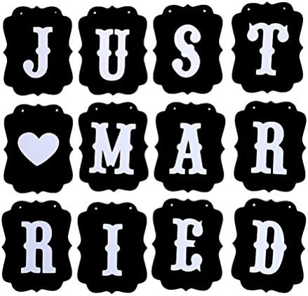 3 M Sadece Evli Afiş Aşk Kalp Kağıt Düğün Afiş Nişan Kalma sevgililer Günü Partisi Dekorasyon (Siyah + Beyaz) Parti Malzemeleri
