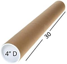 Kapaklı Posta Tüpleri, 4 inç X 30 inç kullanılabilir Uzunluk (1 Paket) / Tubeequeen