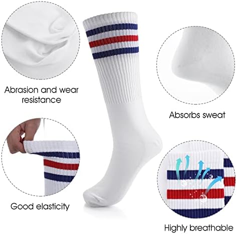 Yolev 5 Parça Çizgili Ter Bandı Bileklik Çorap Set İçerir 1 Takım Bilekliği Ter Bantlari Spor Bantlar ve 1 Çift Yüksek Tüp