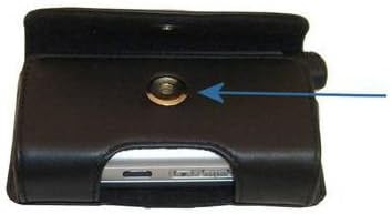 Gomadıc Marka Yatay Siyah Deri Taşıma Çantası HTC S740 S730 S720 S710 Entegre Kemer Halkası ve İsteğe Bağlı Kemer Klipsi ile
