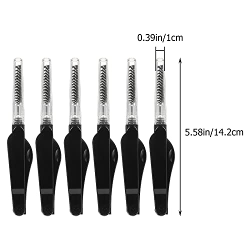 6 adet Fırça Maskara Kirpik Tarak Çift Kafa Katlanabilir Kirpik Fırçalar Siyah