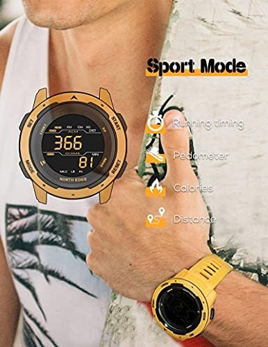Erkekler için Smartwatch akıllı saat erkek Spor Saatler İkili Zaman Pedometre çalar saat Su Geçirmez 50 M dijital saat Askeri