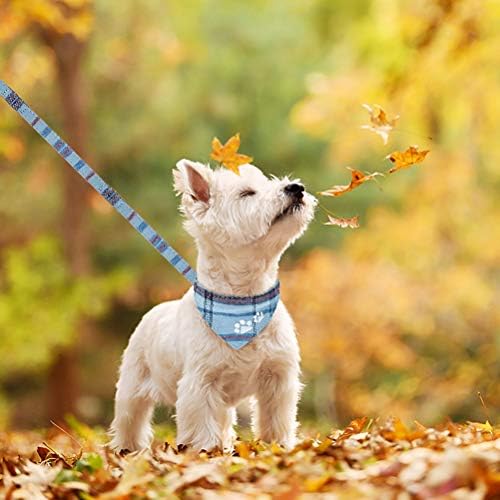 Köpek Tasma Yaka Seti - 3 Paket Ekose Desen Ayarlanabilir Kaçış Geçirmez Tasma Yaka Seti Açık Yürüyüş için