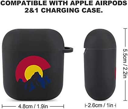 AirPods Kılıf Kapak için Apple AirPods 1&2 Colorado Bayrağı Moutain Kulaklık Kılıf Kapak Unisex Kulaklık Aksesuarları