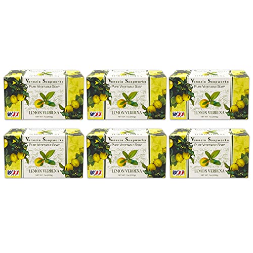 Venezia Soapworks Limonlu Mine Çiçeği 6'lı Paket ~ Limonlu Mine Çiçeği Kokulu Venezia Bar Sabun Paketi / Nemlendirici Sabun