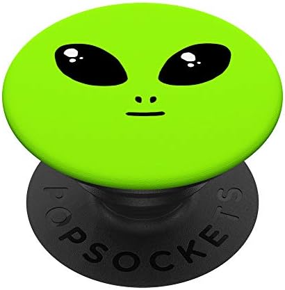 Yeşil Uzaylı Yüzü (Kafa) - Kireç Neon Yeşili PopSockets PopGrip: Telefonlar ve Tabletler için Değiştirilebilir Kavrama