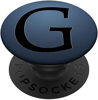 Lacivert PopSockets Üzerinde Siyah Desen İlk Harf G Değiştirilebilir PopGrip