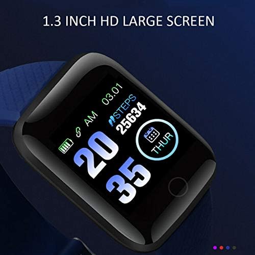 Niaviben 1.3-inç akıllı saat Sağlık ve Fitness Su Geçirmez Spor Izci HD Renkli Ekran akıllı bilezik Bileklik Kırmızı