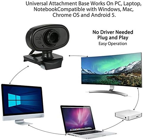 Fansipro HD 720 P Webcam USB2. 0 + 3.5 mm Web Kamera Kamera w/Mikrofon PC Dizüstü Masaüstü için, Siyah