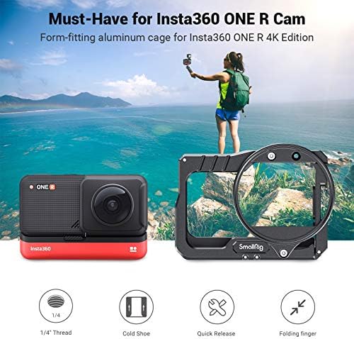 SMALLRİG Video Vlogging kamera kafesi ile 52mm Filtre Adaptörü ile Uyumlu Insta360 TEK R 4 K Edition-2901