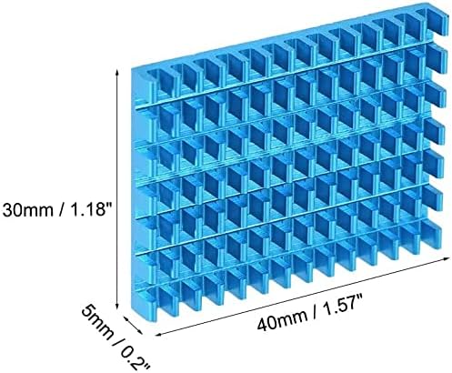 EuısdanAA 5x30x40mm Mavi Alüminyum Soğutucu Termal Yapışkan Ped Soğutucu Soğutma için 3D Yazıcılar 6 Adet(Enfriador de almohadilla