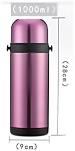 su ısıtıcısı Klasik paslanmaz çelik metal termos, büyük kapasiteli, sızdırmaz, kalın tasarım, geri çekilebilir kolu 1L pembe