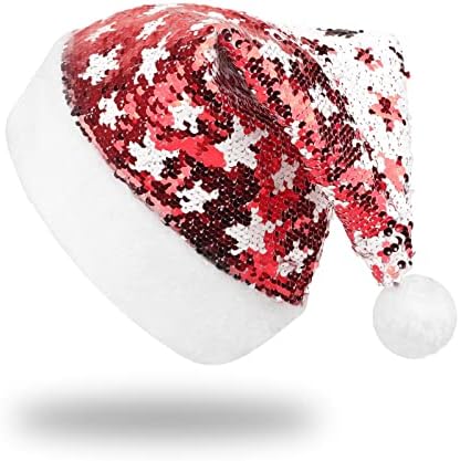Noel Şapka, JENABOM Santa Şapka Yetişkin, Unisex Peluş Noel Şapka Noel Parti Malzemeleri Noel Yeni Yıl Süslemeleri