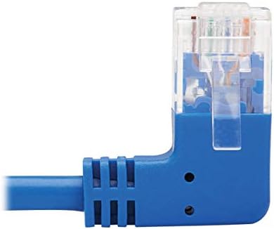 Tripp Lite Dik Açılı Cat6 Ethernet Kablosu, Gigabit Kalıplı İnce UTP Ağ Yama Kablosu, Mavi, 1 ft. (N204-S01-BL-RA)