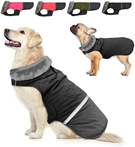 Dogcheer Polar Yaka Köpek Ceket, Geri Dönüşümlü Kış Köpek Giysileri Soğuk Hava için Sıcak Noel Pet Ceket, Küçük Orta Büyük