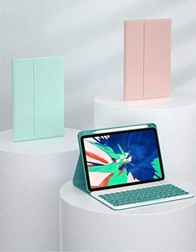Klavye, Fare ve Kalem Tutuculu iPad Air 4 Kılıfı-Sevimli Yuvarlak Tuşlara Sahip Çıkarılabilir Arkadan Aydınlatmalı Klavye-iPad