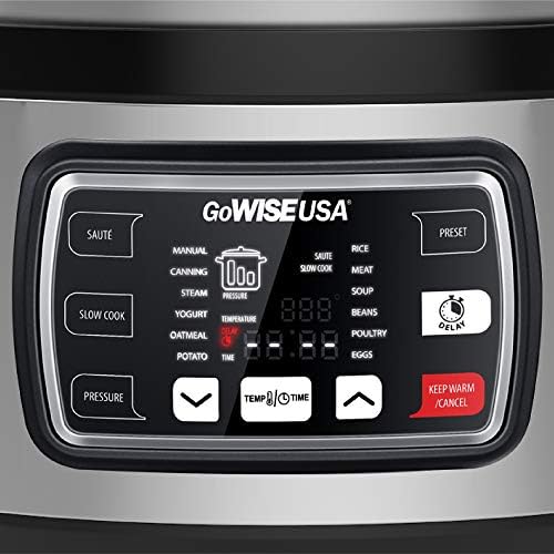 GoWISE ABD GW22709 Oval 9.5-Qt 12-in-1 Elektrikli Düdüklü tencere Oval ile Yavaş Pişirmek, Pirinç, Yoğurt, Yumurta, Sote, Vapur,