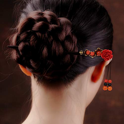 Lurrose Çin saç sopa çiçek saç çubuklarını Vintage saç tokası kadın için