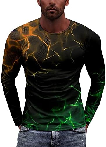 WOCACHİ Asker Uzun Kollu T-Shirt Mens için, 2022 Bahar 3D Dijital Baskı Rahat Sokak Egzersiz Atletizm Tee Tops