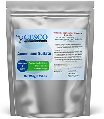 Cesco Çözeltileri Amonyum Sülfat Gübresi 5 lb Torba - %21 Azot 21-0-0 Çimler, Bitkiler, Meyveler ve Sebzeler için Gübre, Alkali