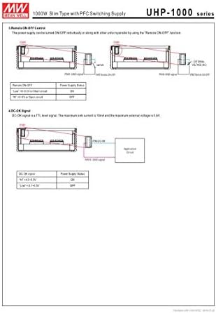LED PFC Anahtarlama Kaynağı ile Meanwell UHP-1000-24 24V 42A 1008W İnce Tip