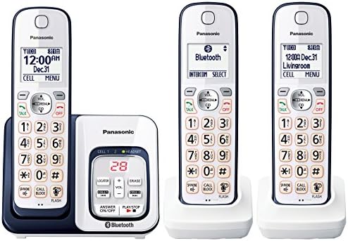 Link2Cell Bluetooth özellikli Panasonic Genişletilebilir Kablosuz Telefon Sistemi, Sesli Asistan, Telesekreter ve Çağrı Engelleme-3